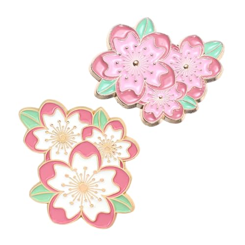 UKCOCO 2 Stück Kirschblüte Brosche Modestifte Blume Broschen Stift Anstecknadel Brosche Frauen Brosche Broschennadeln Aus Legierung Kleid Brosche Clip Brosche Blumen Zinklegierung Rosa von UKCOCO