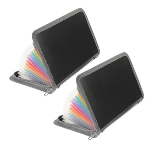 UKCOCO 2 Stück Kleiner Fächerordner mit Reißverschluss Robuster Mini Akkordeon Organizer für Belege und Dokumente Mehrschichtiges Design und Vielseitig für Büro Schule und Reisen von UKCOCO