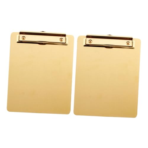 UKCOCO 2 Stück Klemmbretter aus Langlebige Metall Clipboards Leichtes Tragbares Dokumenten Organizer Board für Büro und Unterwegs Stilvoller Schreibtisch Organizer in Gold von UKCOCO