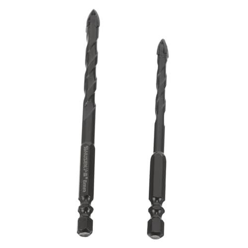 UKCOCO 2 Stück Kreuzgebiss dreieckbohrer schlagbohrer drilling machine vollhartmetallbohrer drill bits Kreuzbohrer Fliesenbohrer Glasbohrer aus Metall Steinbohrer für Beton Legierung von UKCOCO