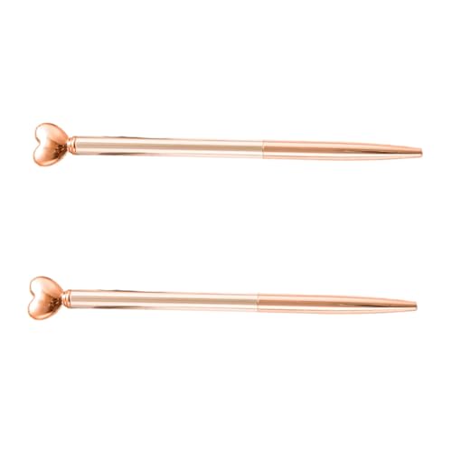UKCOCO 2 Stück Kugelschreiber Rosegold Herzform Schreibstifte Glattes Schreiben Büro Studenten Schreibwaren von UKCOCO