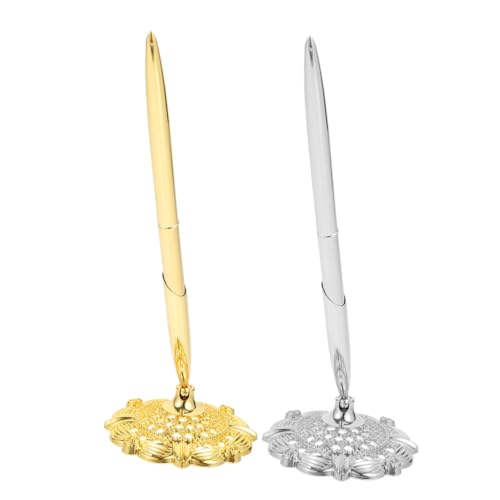 UKCOCO 2 Stück Luxuriöse Metall Kugelschreiber mit Stabilem Ständer Edle Business Schreibgeräte in Gold und Silber Geeignet für Hotel Bank und Büro für und Unterschriften Am Schreibtisch UKCOCO 2 Stück Luxuriöse Metall Kugelschreiber mit Stabilem Ständer Edle Business Schreibgeräte in Gold und Silber Geeignet für Hotel Bank und Büro für und Unterschriften Am Schreibtisch von UKCOCO