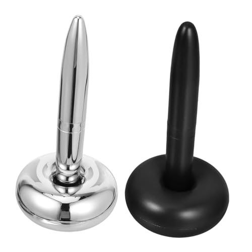 UKCOCO 2 Stück Magnetischer Schwebender Kugelschreiber Ergonomisch Gestaltete Schwarze und Silberne Kugelschreiber mit Schwebender Basis Stilvolles Schreibgerät für Büro und Executive von UKCOCO