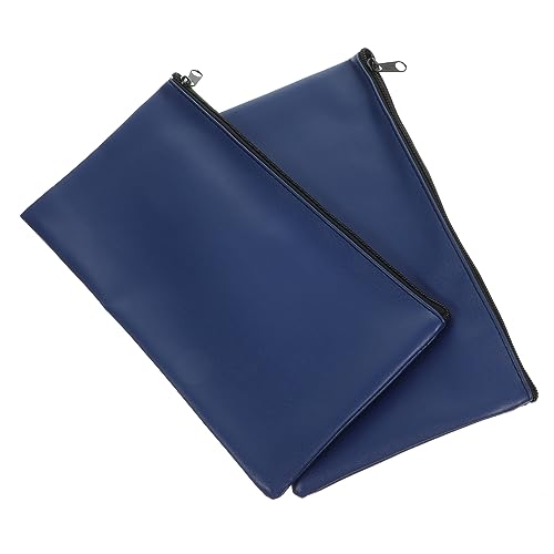 UKCOCO 2 Stück PU Leder Geldtaschen Multifunktionale Cash Pouch und Receipt Holder Langlebige Banktasche aus Kunstleder Sichere Aufbewahrung für Bargeld Quittungen und Wichtige Dokumente von UKCOCO