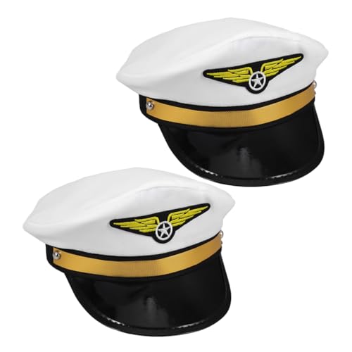 UKCOCO 2 Stück Pilotenmütze Pilotenkappe Für Auftritte Geburtstagskapitänsmütze Kapitänsmütze Für Erwachsene Verkleidungsmütze Cosplay Airline Pilotenmütze Pilotenkappe Für Maskerade UKCOCO 2 Stück Pilotenmütze Pilotenkappe Für Auftritte Geburtstagskapitänsmütze Kapitänsmütze Für Erwachsene Verkleidungsmütze Cosplay Airline Pilotenmütze Pilotenkappe Für Maskerade von UKCOCO