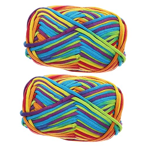 UKCOCO 2 Stück Regenbogenfarben Garn für Häkeln und Stricken Langlebiges Baumwollgarn für Diy Handwerksprojekte für Schals Pullover und Hüte UKCOCO 2 Stück Regenbogenfarben Garn für Häkeln und Stricken Langlebiges Baumwollgarn für Diy Handwerksprojekte für Schals Pullover und Hüte von UKCOCO
