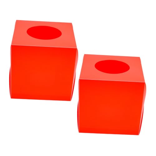 UKCOCO 2 Stück Rote Losbox aus Kunststoff Multifunktionale Raffle und Spendenbox für Partys Wahlurne Transparente Aufbewahrungsbox für Lose Karten und Spielbälle Robust und Vielseitig von UKCOCO