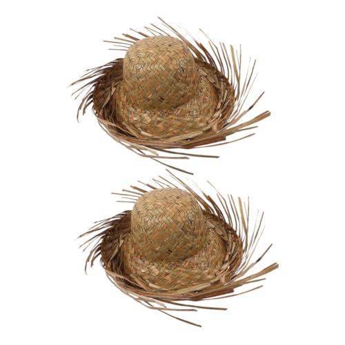 UKCOCO 2 Stück Sonnenhut Hut Mit Breiter Krempe Handgewebter Hut Sommer Bucket Hats Hawaiianischer Kostümhut Sonnenhüte Für Damen Mit Kleinem Kopf Partyhüte Für Erwachsene Beige Stroh UKCOCO 2 Stück Sonnenhut Hut Mit Breiter Krempe Handgewebter Hut Sommer Bucket Hats Hawaiianischer Kostümhut Sonnenhüte Für Damen Mit Kleinem Kopf Partyhüte Für Erwachsene Beige Stroh von UKCOCO