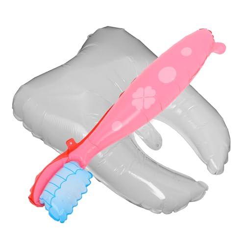 UKCOCO 2 Stück Teiliges Shower Zahn Luftballon aus Robustem Aluminiumfolie Weißer Ballons mit Süßem Cartoon Design Vielseitige Partydekoration für Babyparty Taufe und Geburtstagsfeier von UKCOCO
