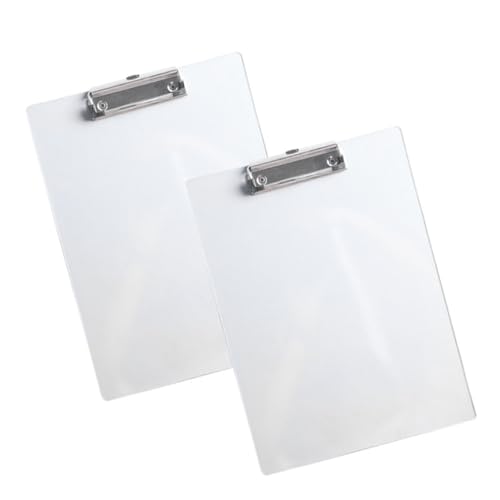 UKCOCO 2 Stück Transparente Schreibunterlage Pet Clipboard Schreibplatte Bruchsicher Flexibel Leicht Tragbar für Büro Schule und Konferenz von UKCOCO