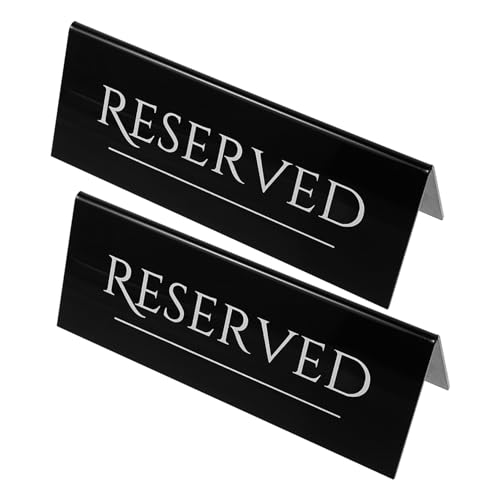 UKCOCO 2 Stück Umgekehrte Dreieckskarte Reservierte Sitzschilder Esstisch Zeichen Reservierungsschilder Für Tische Reservierte Hochzeitsschilder Tisch Reservierte Schilder Schwarz Acryl von UKCOCO