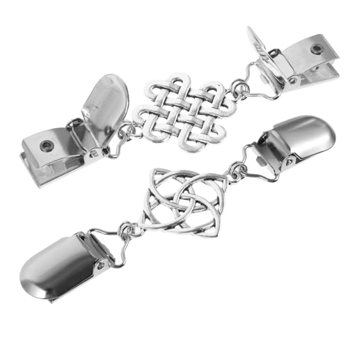 UKCOCO 2 Stück Vintage Metal Sweater Clips für Damen Pullover und Cardigan Verschluss Dekorative Kragen und Schalspangen Praktische Strickjacken Clips Robustes Legierungsmaterial von UKCOCO