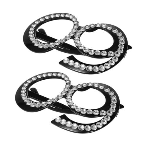 UKCOCO 2 Stück digitale Brille Geburtstagskabine Requisiten hoch Neuartige Brillen-Foto-Requisite lustige Zahlenbrille Partybrille prop wiederverwendbare Geburtstagsbrille Plastik Schwarz von UKCOCO