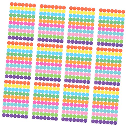UKCOCO 20 Blatt Farbige Runde Punktetiketten Selbstklebend Farben Je Vielseitige Aufkleber zum Markieren Organisieren Sortieren und Versiegeln für Büro und Haushalt von UKCOCO