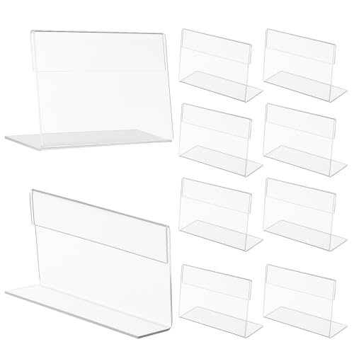 UKCOCO 20 Stück Acryl Preisdisplay Halter Förmiger Transparenter Etikettenständer für Tische Stabil und Platzsparend für Buffets und Veranstaltungen Einfache Handhabung für Klare von UKCOCO