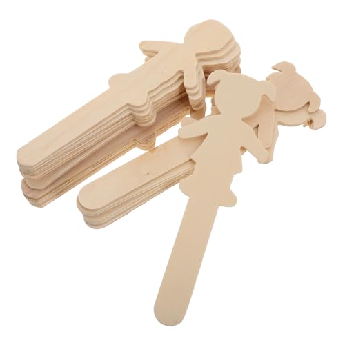 UKCOCO 20 Stück Junge Mädchen Weihnachtsschmuck-bastelset Basteln Für Schmuckherstellungsset Für Schmuckset Für Erwachsene Dekorationsset Für Weihnachtsschmuck Holz Beige von UKCOCO