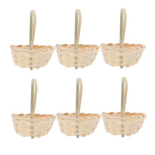 UKCOCO 20 Stück Mini Woven Bamboo Basket Dekorative Blumenkörbe für Home Garten Oval für Mikro Landschaftsdekoration Kleine Körbe mit Henkel UKCOCO 20 Stück Mini Woven Bamboo Basket Dekorative Blumenkörbe für Home Garten Oval für Mikro Landschaftsdekoration Kleine Körbe mit Henkel von UKCOCO