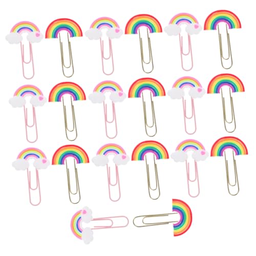 UKCOCO 20 Stück Teiliges Bunter Büroklammern Regenbogenform Kleine Metall Papierklammern mit Starkem Halt Vielseitig für Dokumente Fotos Briefe und Bürobedarf Platzsparend und Leicht zu von UKCOCO