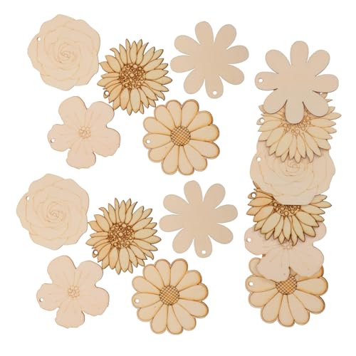 UKCOCO 20 Stück Teiliges Holzblumen Deko für Leichte DIY Holzblüten zum Bemalen Handliche Holzfiguren für Kreative Bastelprojekte für Schul und Wohnungsdekoration mit Vielseitigen UKCOCO 20 Stück Teiliges Holzblumen Deko für Leichte DIY Holzblüten zum Bemalen Handliche Holzfiguren für Kreative Bastelprojekte für Schul und Wohnungsdekoration mit Vielseitigen von UKCOCO