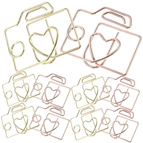 UKCOCO 20 Stück Teiliges Metallklammern Kleine Stabile Büroklammern für Papier und Kreative Bastelprojekte Praktische Multifunktionale Clips für Büro Schule und Zuhause Gold und Roségold von UKCOCO