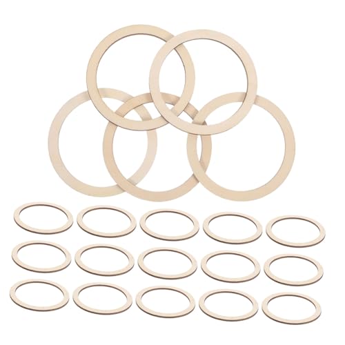 UKCOCO 20 Stück Teiliges Natürliche Runde Holzringe DIY Holzkreise zum Basteln Blanke Oberfläche zum Bemalen Glatte Holzscheiben für Makramee und Kreative Dekorationen UKCOCO 20 Stück Teiliges Natürliche Runde Holzringe DIY Holzkreise zum Basteln Blanke Oberfläche zum Bemalen Glatte Holzscheiben für Makramee und Kreative Dekorationen von UKCOCO