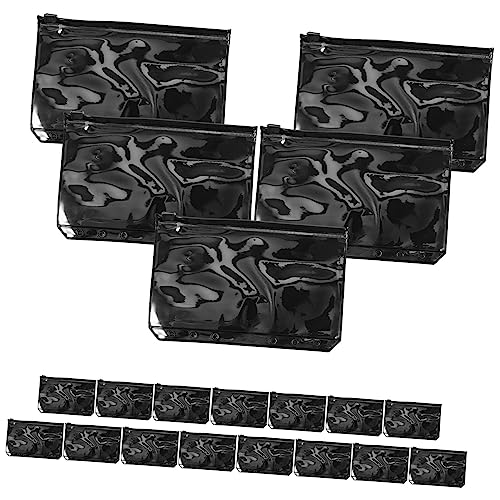 UKCOCO 20 Stück Teiliges PVC Zipper Beutel Extra Dicke Ringbuch Tasche mit Reißverschluss für Lose Tickets Bürobedarf Studenten und Reisen Langlebig und Transparent von UKCOCO