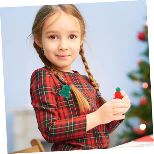 UKCOCO 20 Stück Teiliges Strick Weihnachtshut Handgefertigte Weihnachtsmützen Deko für DIY Bastelprojekte Weinflaschen und Weihnachtsbaum Schmuck Langlebig und Farbecht Festliche von UKCOCO