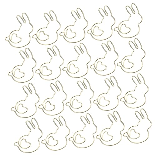 UKCOCO 20 Stück Teiliges Süße Kaninchen Büroklammern aus Robustem Kleine Dekorative Papierclips mit Starker Klemmkraft für Dokumente Karten und Fotos im Büro und Zuhause von UKCOCO