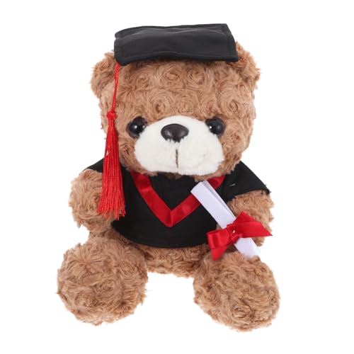 UKCOCO 2025 Abschlussbärenpuppe favorisieren Kernstück Anordnung Glückwunsch Charme Blumenbärendekoration ausgestopfter Abschlussbär Partygeschenk tragen Strauß Plüsch rot von UKCOCO