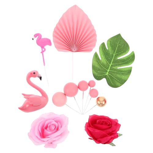 UKCOCO 23 Stück Hawaii Kuchendekoration Tropische Dekorationen Kuchenaufsatz Tropische Hawaii Kuchenaufsätze Tropische Blumen Kuchendekorationen Tropische Blumen Kuchenaufsatz von UKCOCO