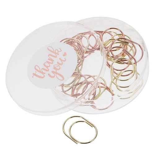 UKCOCO 24 Stück Mini Metall Büroklammern Kreative Geometrische Form Langlebige Dokumentenklammern in Gold und Roségold Leichte Kleine Paper Clips für Büro und Zuhause von UKCOCO
