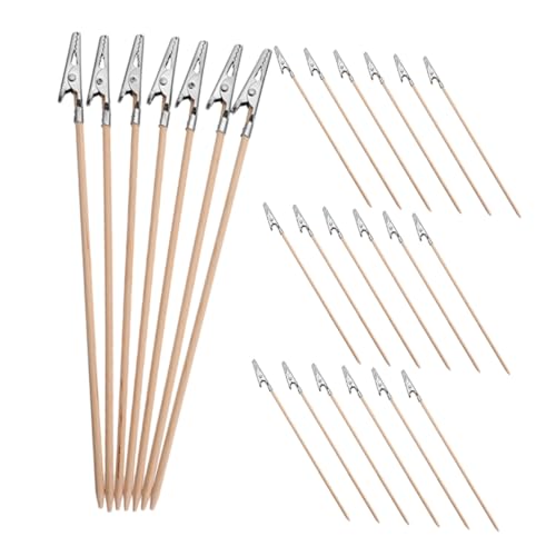 UKCOCO 24 Stück Teiliges Alligator Clip aus Bambus und Leichtmetall Vielseitige Halter für Modellbau Airbrush DIY Malwerkzeug für Miniatur Spritzlackierung und Bastelprojekte von UKCOCO
