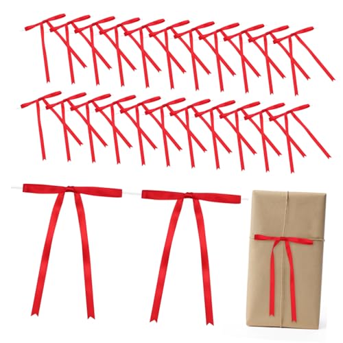 UKCOCO 24 Stück Teiliges Dekorative Satin Bänder mit Schleifen Wiederverwendbare Twist Ties für Geschenktüten Vielseitig Einsetzbar für Süßigkeitenverpackung Einfache Anwendung Rot UKCOCO 24 Stück Teiliges Dekorative Satin Bänder mit Schleifen Wiederverwendbare Twist Ties für Geschenktüten Vielseitig Einsetzbar für Süßigkeitenverpackung Einfache Anwendung Rot von UKCOCO