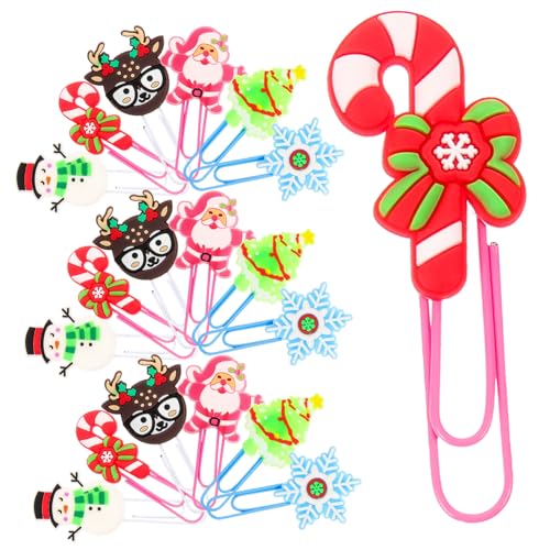 UKCOCO 24 Stück Teiliges Weihnachtsbaum Paperclips Kleine Buchzeichen Kreative Weihnachtsdeko Niedliche Büroklammern für Notizen Dokumente und Geschenke von UKCOCO