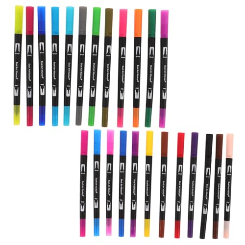 UKCOCO 24Stücke Dual Tip Aquarellstifte Waschbare Marker mit Feiner und Pinselspitze zum Zeichnen Kalligraphie Ausmalen und Notizen Lebendige Farben Einfach zu Reinigen UKCOCO 24Stücke Dual Tip Aquarellstifte Waschbare Marker mit Feiner und Pinselspitze zum Zeichnen Kalligraphie Ausmalen und Notizen Lebendige Farben Einfach zu Reinigen von UKCOCO