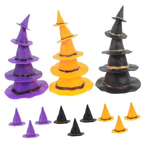 UKCOCO 24Stücke Hexenhüte für Weinflaschen Dekorative Halloween Requisiten Gemischte für Partys Gruselige Anlässe zur Gestaltung Festlichen von UKCOCO