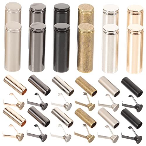 UKCOCO 24Stücke Kordelendenstopper für Kordeln Kappen Gunmetal Antik für Hosen Taschen und Mehr Hochwertige Ersatzteile von UKCOCO