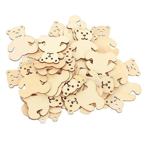 UKCOCO 24Stücke Unvollendete Holzbären Verzierungen DIY Holzscheiben für Handgefertigte Malereiausschnitte für Dekoration und Bastelprojekte für Zuhause und Feste von UKCOCO