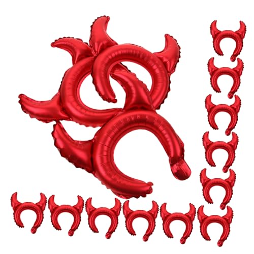 UKCOCO 25 Stück Halloween Luftballons Aluminiumfolie Teufelshörner Stirnband Dekorationsset für Partys Cosplay und Fotoshootings für Halloween und Geburtstagsfeiern von UKCOCO