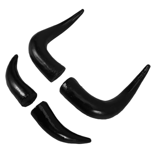 UKCOCO 2Paare Halloween Ochsenhorn Stirnband DIY Kopfschmuck Zubehör Imitation Ochsenhorn für Halloween Feiern und Cosplay Dekoration von UKCOCO