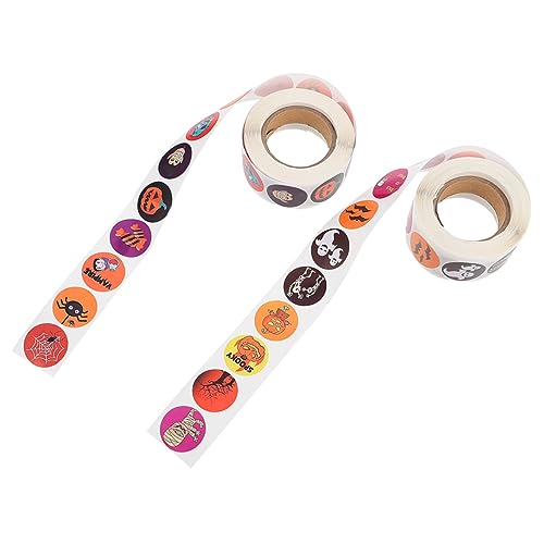 UKCOCO 2Rollen Halloween Aufkleber für Geschenkverpackung pro Rolle Selbstklebende Sticker mit Verschiedenen Motiven für Feiern und Dekoration UKCOCO 2Rollen Halloween Aufkleber für Geschenkverpackung pro Rolle Selbstklebende Sticker mit Verschiedenen Motiven für Feiern und Dekoration von UKCOCO
