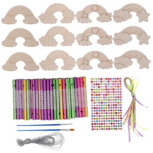 UKCOCO 2Sätze DIY Windspiel Set Holz Bemalbare Windglocken für Dekoration Farbigen Anhängern Bändern Drähten und Stiften für Garten und Terrasse UKCOCO 2Sätze DIY Windspiel Set Holz Bemalbare Windglocken für Dekoration Farbigen Anhängern Bändern Drähten und Stiften für Garten und Terrasse von UKCOCO