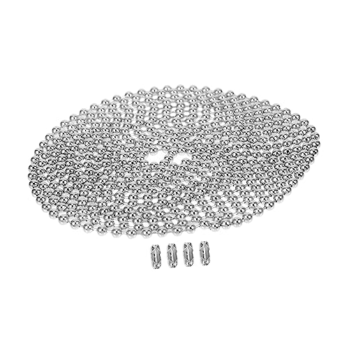 UKCOCO 2Sätze Kugelkette mit Verbindungsstücken Lange Dekorative Perlenkette Rostfest und Anpassbar für DIY Schmuck und Projekte von UKCOCO
