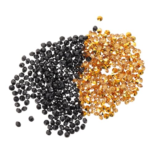 UKCOCO 2er Pack Diamant Streudeko Gold Schwarz Spitze Glasstein Deko für Hochzeit Tisch Partys Festliche Vase Dekoration Langlebige Konfetti Vielseitige Glitzersteine von UKCOCO