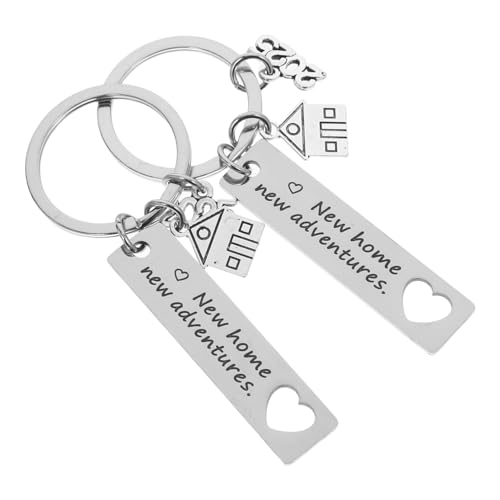 UKCOCO 2stücke Schlüsselanhänger-set Aus Edelstahl Für Neues Zuhause Mit Personalisierter Gravur Einweihungsgeschenk Für Freunde Familie Und Hausbesitzer Robust Und Langlebig von UKCOCO