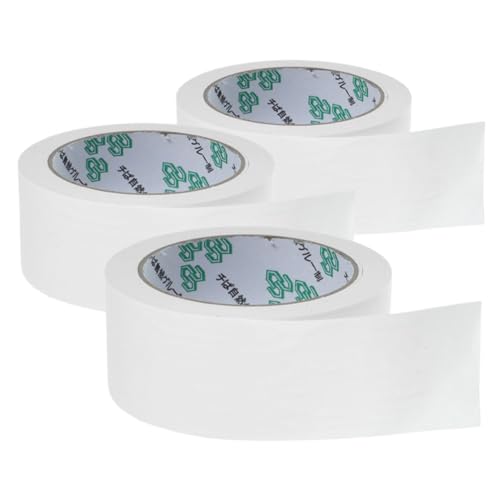 UKCOCO 3 Rollen Weißes Kraftpapier Klebeband Schreibbares Verpackungsband Selbstklebend Stark Haftend für DIY Umzug Dekoration und Paketversand von UKCOCO