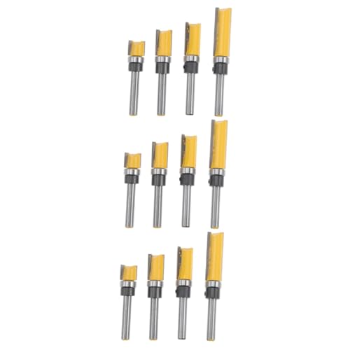 UKCOCO 3 Sätze Holzbearbeitungswerkzeug Kantenfräser Fräser bündig trimmen Router-Bit spülen Musterbündiger Fräser Fräswerkzeug für die Holzbearbeitung Nutfräser Trimmer Rostfreier Stahl von UKCOCO