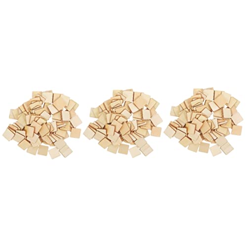 UKCOCO 3 Sätze Unlackierte Holzquadrate Diy Holzplatten Für Bastelarbeiten Natürliche Holzblöcke Zum Malen Und Dekorieren Für Kreative Projekte Und 100 Stück * 3 von UKCOCO