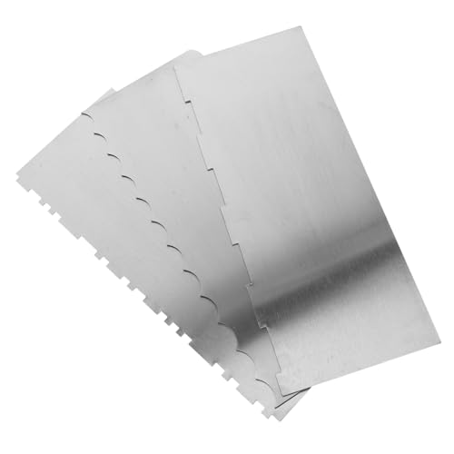 UKCOCO 3 Stück Kuchenkamm aus Metall Kuchenschaber Sahneschaber aus Edelstahl Werkzeuge zum Brotbacken Sauerteigschaber Bankschaber Kuchenkämme Rostfreier Stahl Silver UKCOCO 3 Stück Kuchenkamm aus Metall Kuchenschaber Sahneschaber aus Edelstahl Werkzeuge zum Brotbacken Sauerteigschaber Bankschaber Kuchenkämme Rostfreier Stahl Silver von UKCOCO