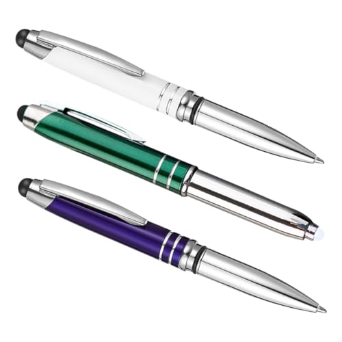 UKCOCO 3 Stück LED Licht Kugelschreiber Metallkugelschreiber mit LED Beleuchtung und Touchfunktion Langlebig und Professionell für Nacht und Alltagsschreiben Weiße Blaue Grüne Farben UKCOCO 3 Stück LED Licht Kugelschreiber Metallkugelschreiber mit LED Beleuchtung und Touchfunktion Langlebig und Professionell für Nacht und Alltagsschreiben Weiße Blaue Grüne Farben von UKCOCO